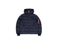 Alpha Industries Hooded Puffer Alpha Faux Down Winter Jacket Winter Jackets for Men Size S - rep.blue