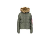 Alpha Industries Hooded Puffer Alpha Winter Jacket Women Winter Jackets for Women Size L - sage-green