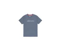 Alpha Industries Label Print T-Shirt for Men Size M - denim blue