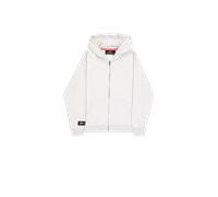 Alpha Industries Label Zip Back Print Hoodie for Men Size 2XL - pastel grey melange