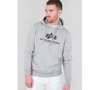 Alpha Industries Logo Print Hoodie Grey Marl