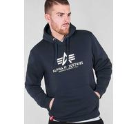 Alpha Industries Logo Print Hoodie Navy