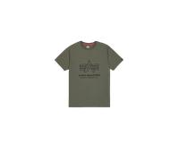 Alpha Industries Logo Print T-Shirt for Men Size L - dark olive