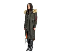 Alpha Industries Long Fishtail Field Jacket Women Winter Jackets for Women Size M - black olive