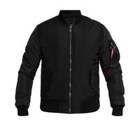 Alpha Industries MA-1 Camo Back Embroidery Bomber Jacket for Men Size S - black