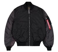 Alpha Industries MA-1 Camo Back Embroidery Bomber Jacket - Black