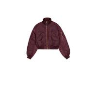 Alpha Industries MA-1 Cropped Bomber Jacket Women for Women Size L - dark cherry