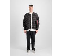 Alpha Industries MA-1 CS Camo Bomber Jacket for Men Size L - black camo