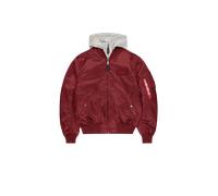 Alpha Industries MA-1 D-Tec Hood Bomber Jacket for Men Size 3XL - burgundy