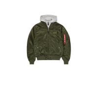 Alpha Industries MA-1 D-Tec Hood Bomber Jacket for Men Size 3XL - dark green
