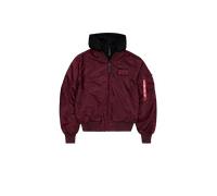 Alpha Industries MA-1 D-Tec Hood Bomber Jacket for Men Size L - dark cherry