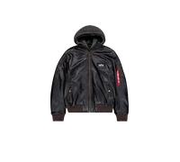 Alpha Industries MA-1 D-Tec Leather Bomber Jacket Leather Jackets for Men Size XL - vintage brown