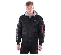 Alpha Industries MA-1 D-Tec Sleeve Embroidery Bomber Jacket for Men Size XS - black/grey