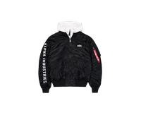 Alpha Industries MA-1 D-Tec Sleeve Embroidery Bomber Jacket for Men Size M - black/white