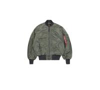 Alpha Industries MA-1 Distressed Bomber Jacket for Men Size L - vintage green