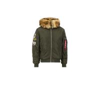 Alpha Industries MA-1 Hooded Arctic Bomber Jacket for Men Size M - dark olive