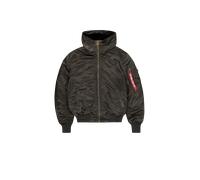 Alpha Industries MA-1 Hooded Bomber Jacket for Men Size M - black olive