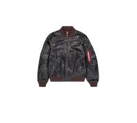 Alpha Industries MA-1 Leather LF Bomber Jacket Leather Jackets for Men Size 2XL - vintage brown