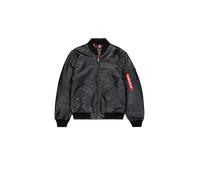 Alpha Industries MA-1 Leather LF Bomber Jacket Leather Jackets for Men Size 3XL - black