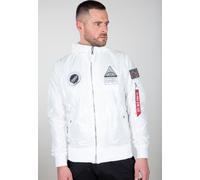 Alpha Industries MA-1 NASA Light Weight Hooded Bomber Jacket for Men Size M - white