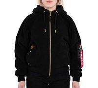 Alpha Industries Women's MA-1 OS Hooded Teddy Bomber Jacket for Ladies, Black, XS