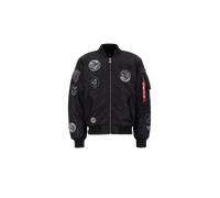 Alpha Industries MA-1 Patch Bomber Jacket for Men Size 3XL - black/black