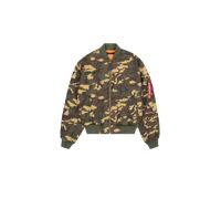Alpha Industries MA-1 Quilted Camouflage Bomber Jacket for Men Size M - woodl.-camo