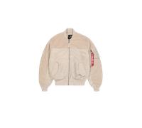 Alpha Industries MA-1 Teddy Bomber Jacket for Men Size S - organic beige