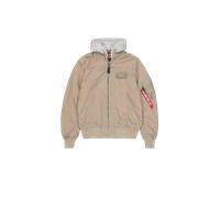 Alpha Industries MA-1 TT Hood Light Bomber Jacket for Men Size 2XL - vintage sand