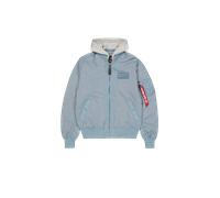 Alpha Industries MA-1 TT Hood Light Bomber Jacket for Men Size S - greyblue