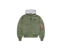 Alpha Industries MA-1 TT Hood Two Tone Cold Weather Bomber Jacket for Men Size 2XL - sage-green
