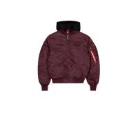 Alpha Industries MA-1 TT Hood Two Tone Cold Weather Bomber Jacket for Men Size M - dark cherry