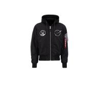 Alpha Industries MA-1 VF Vintage Fit Hood Dark Side Bomber Jacket for Men Size M - black/reflective