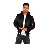 Alpha Industries MA-1 ZH Back Print Bomber Jacket for Men Black/Reflective