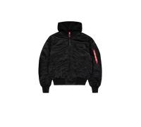 Alpha Industries MA-1 Zip Hood Back Print Bomber Jacket for Men Size XS - black/reflective