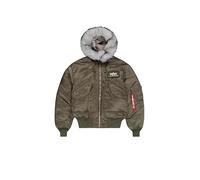Alpha Industries Men's 45/P Hooded Custom Bomber Jacket, Mud Olive, XL