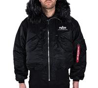 Alpha Industries 45/P Hooded Custom Bomber Jacket Bomber Jackets for Men Size 3XL - black/black