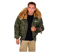 Alpha Industries Men's 45P Hooded Custom Bomber Jacket, Dark Green, XL