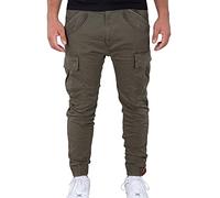 Alpha Industries Mens Airman Casual Trousers Pants, Black Olive, 32 UK