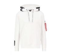 Alpha Industries Men's Alpha Hooded Sweat Sweatshirt, White/Black, M