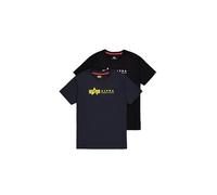 Alpha Industries Men's Alpha Label 2 Pack T-Shirt, Black/Rep.Blue, M