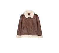 Alpha Industries Mens B-3 Faux Leather Bomber Jacket - Brown - Size X-Large