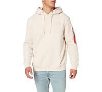 Alpha Industries Men's Back Print Hoody Hooded Sweat Sweatshirt, Jet Stream White/White, XXL