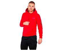 Alpha Industries Men's Back Print Hoody Hooded Sweat Sweatshirt, Speed Red, S