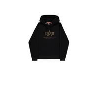 Alpha Industries Basic Big Logo Effect Print Hoodie for Men Size 3XL - black