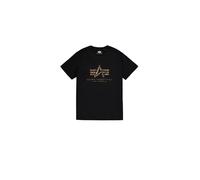 Alpha Industries Basic Big Logo Effect Print T-Shirt for Men Size S - black