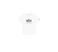 Alpha Industries Basic Big Logo Effect Print T-Shirt for Men Size XL - white