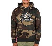 Alpha Industries Men's Basic Hoody Hooded Sweat Sweatshirt, Wdl Camo 65, L