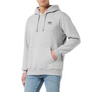 Alpha Industries Men's Basic Hoody Small Logo Hooded Sweat Sweatshirt, Grey Heather, L