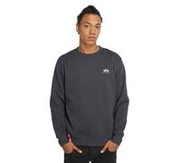 Alpha Industries Men's Basic Sweater Small Logo Sweatshirt, Navy, M